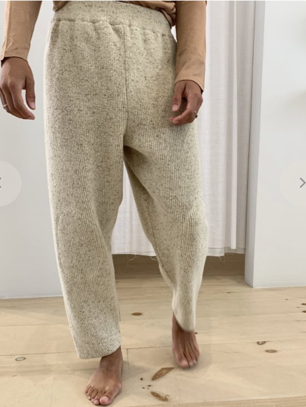 Monica Cordera Soft Wool Knit Pants - Like New - Cream - One Size